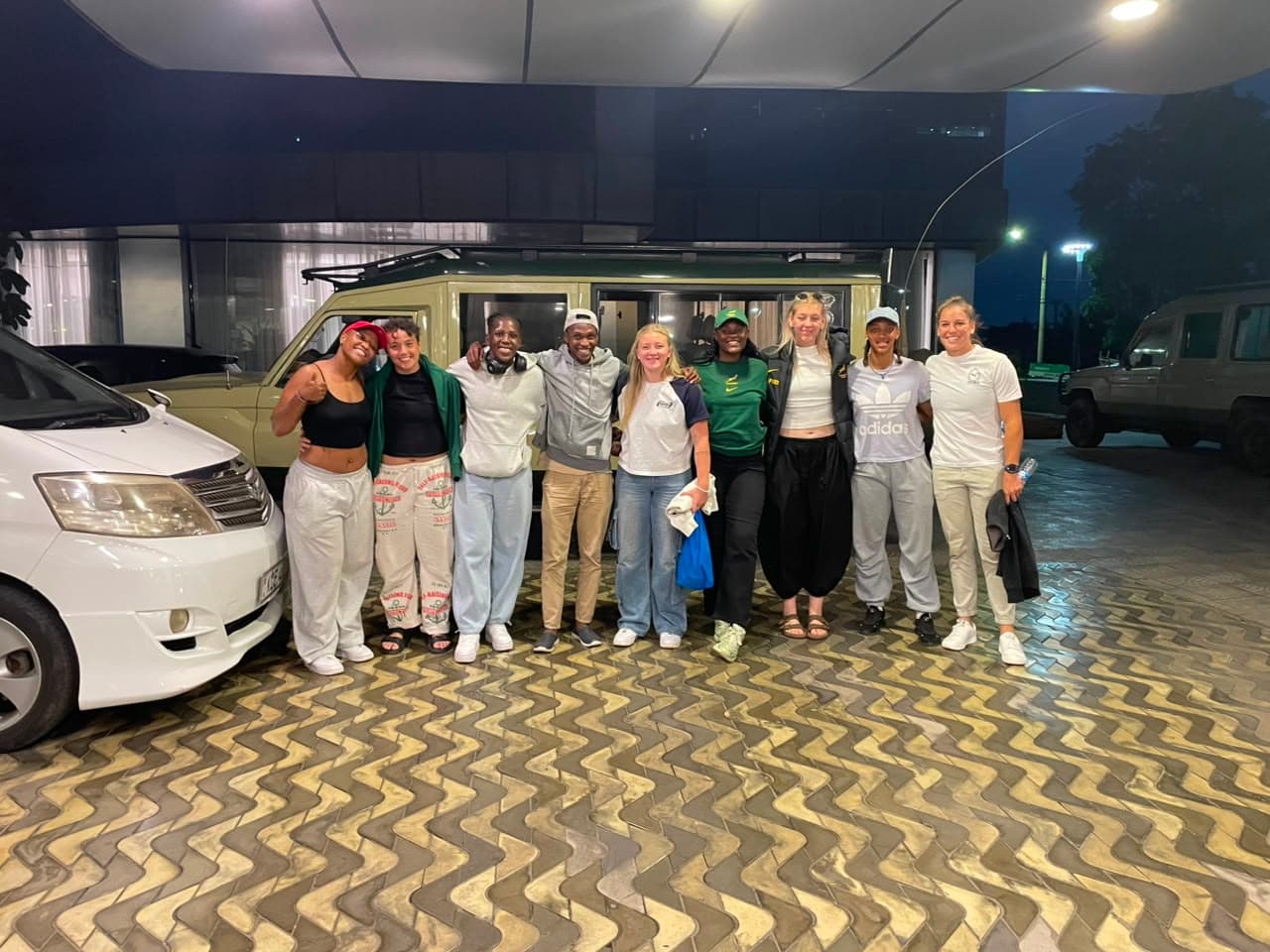 A safari group ready for the road