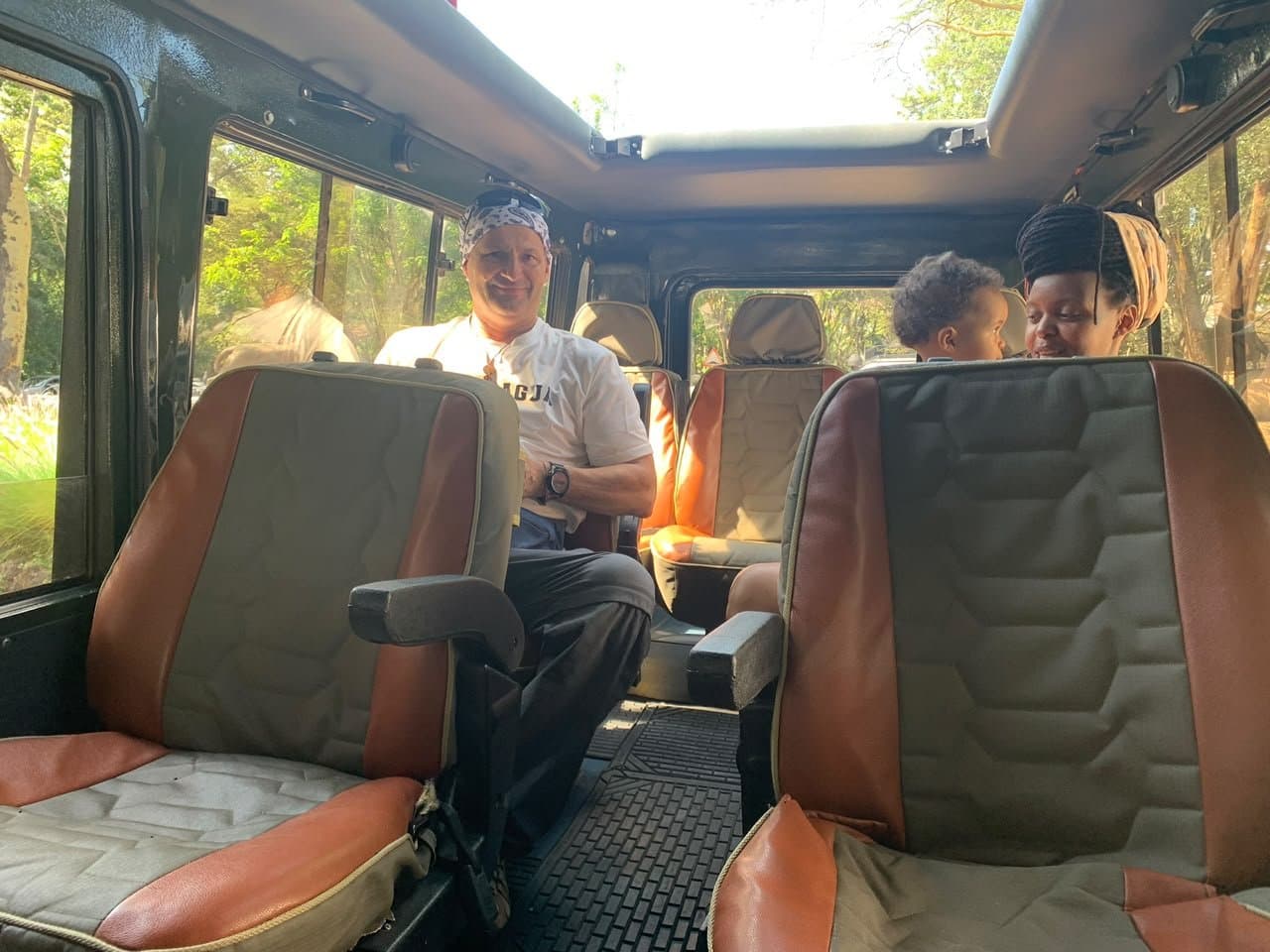Inside Ericko Wildquest's custom safari cruiser, ready for the plains